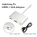 Lightning to HDMI VGA Audio Adapter Converter Cable, iPhone 5 6 6S 7 Plus iPad iPod to Projector Monitor TV - Silver (HDMI/VGA)