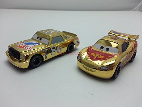 Good Cars Metallic Gold McQueen & Chick Hicks Diecast loose new