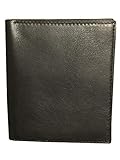 E Elton Men's Genuine Lambskin Soft Leather Hipster Bifold Wallet Black