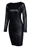 Sarin Mathews Women Faux Leather Bodycon pencil Party Midi Clubwear Dress