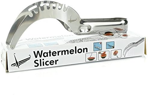 3 in 1 Full Stainless Steel Professional Watermelon Slicer Corer by Sonder Kitchen - Slicer/ Corer/ Server Kitchen Gadget Combo (Silver)