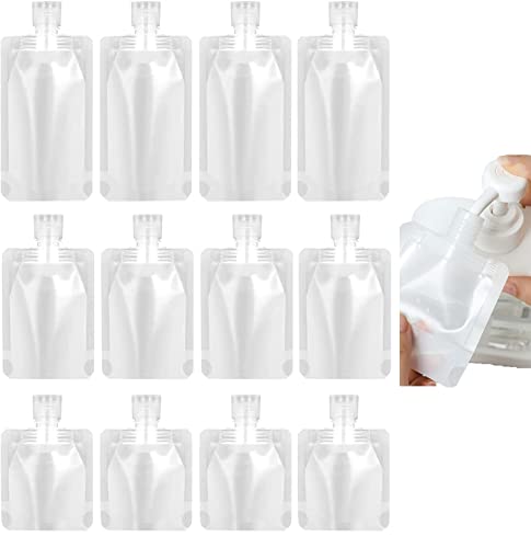 YOMIMI パウチ容器 シャンプー 小分け パウチ 詰め替え 50ml トラベル パウチ 小分けボトルトラベル液体個包装 漏れ防止 使い回し トラベルボトル つめかえそのまま 収納 旅行ボトル 半透明 密封性30ml/50ml/100ml まとめ10個 (30/50/100ml *各4個)
