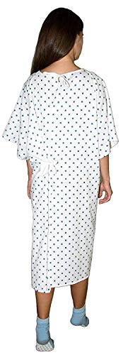 12 Pack - Wholesale Premium Diamond Print Hospital Gowns/Hospital Patient Gown w/Back Ties