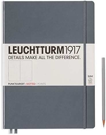 Leuchtturm Notebook Master Slim (A4+), Hardcover, Dotted, 121 Numbered Pages (Anthracite)