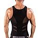 TAILONG Tank Top Slimming Vest Tight Body Shaper Tummy Underwear Men Waist Trimmer Compression Shirt (Black, 2XL)