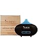 Purest Naturals Diffusers for Essential Oils, 100ml Mini Aroma Cool Mist Humidifiers for Bedroom, Home, Study, Office, Spa & Baby Nursery, Auto Shut-Off and 7 Color Led Night Lights (Dark Brown)