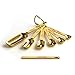 2lbDepot Gold Measuring Spoons Set of 7 Includes Bonus Leveler, for Baking/Cooking, Premium Kitchen use Stainless Steel Teaspoons, Rust Proof, Narrow Design fits into Spice Jars