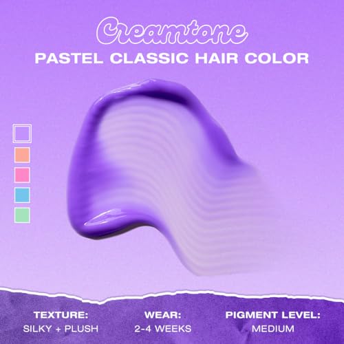 MANIC PANIC Creamtone Velvet Violet Semi Permanent Hair Color for Women & Men - Perfect Pastel Purple Hair Dye - Lasts 2-4 Weeks - Vegan and Ammonia & Cruelty-Free (4oz)