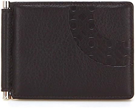 Money Clip Credit Card Holder Leather Wallet With Money Clip For Men Brown