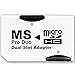 Dual MicroSD MicroSDHC to MS PRO DUO Adapter. Converts Two MicroSD or MicroSDHC Cards To MS PRO DUO