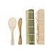 Sushi Making Kit, Green Bamboo Sushi Roller Mat, Natural Bamboo Sushi Mat, Rice Paddle, Spreader