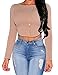 Allegrace Women Sexy Crop Top Shirts Lady Summer Tops Coffee S