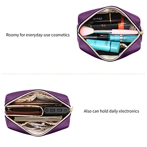 Gonex Small Makeup Bag for Purse PU Vegan Leather Travel Cosmetic Pouch Toiletry Bag for Women Girls Gifts Portable Water-Resistant Daily Storage Organzier Purple 4 Gonex Small Makeup Bag for Purse PU Vegan Leather Travel Cosmetic Pouch Toiletry Bag for Women Girls Gifts Portable Water-Resistant Daily Storage Organzier Purple