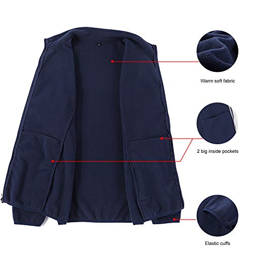 Pioneer Camp Men's Classic Full-Zip Polar Fleece Jacket (Dark Blue, XL)