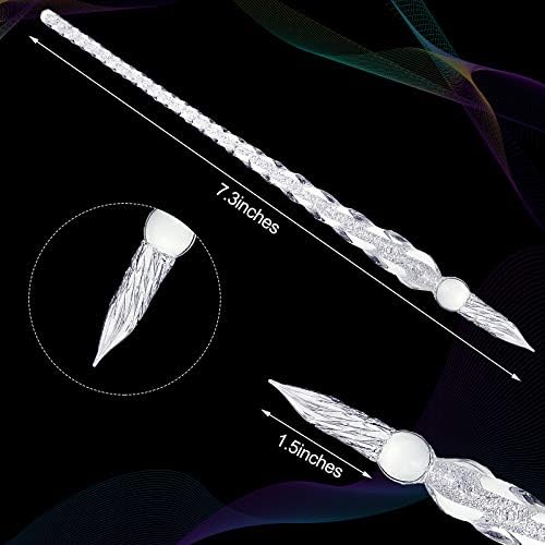 Handmade glass dip pen with colorful ink swirls.