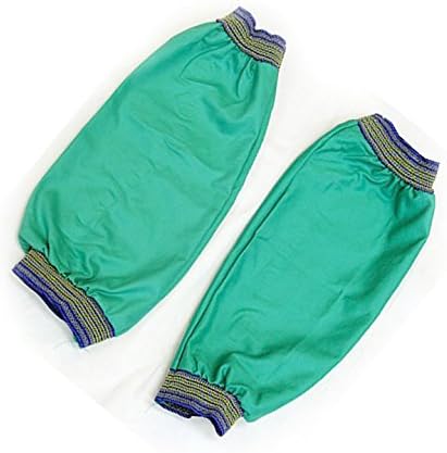 Chicago Protective Apparel Blue/Green FR Cotton Welding &amp; Heat-Resistant Sleeve - 593-GR-AA [PRICE is per PAIR]
