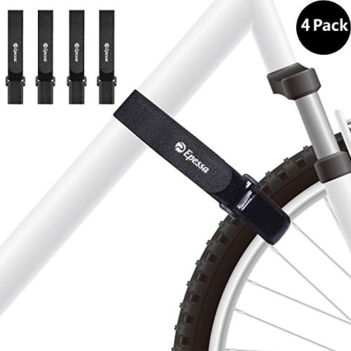 Epessa Bike Rack Strap Bike Wheel Stabilizer Straps,Stonger Grip with Gel,Adjustable (4XBlack)
