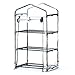 Worth Mini Greenhouse (All New) - New Metal Green Version with 3 Tier COLLAPSABLE Shelves - Best Greenhouse with ROLL UP Zipper Door Seedlings & Seed Propagation Plant Growing - 3 Year Guarantee