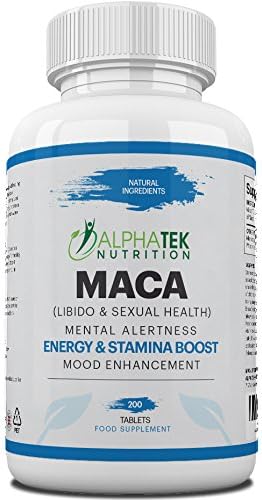 Maca Extract, Maca Supplement with 200 Vegetarian Tablets - Super High Strength - Suitable for Men and Women by AlphaTek Nutrition