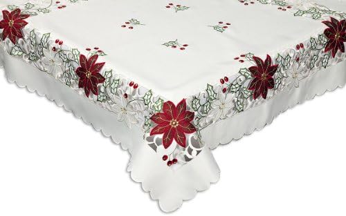 70 X 108 INCH OBLONG CHRISTMAS TABLECLOTH, VICENZA 10 SEATER SIZE