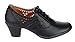 REFRESH Women's London-01 Cutout Dressy Heeled Lace-up Oxford Shoe (Black, 8 M US)