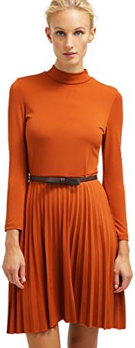 Anna Field Women's Pleated Long Sleeve Collared Summer Dress