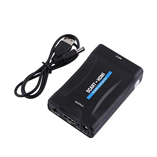 Pangding 720P 1080P Scart to HDMI Audio Video Converter Scalers Adapter with USB Cable