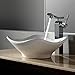 KRAUS Elavo Modern Art Vessel White Porcelain Ceramic Bathroom Sink, 15 3/4 inch KCV-135