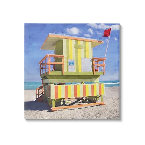 Stupell Industries Yellow Summer Beach Hut Canvas Wall Art by LSR Design Studio