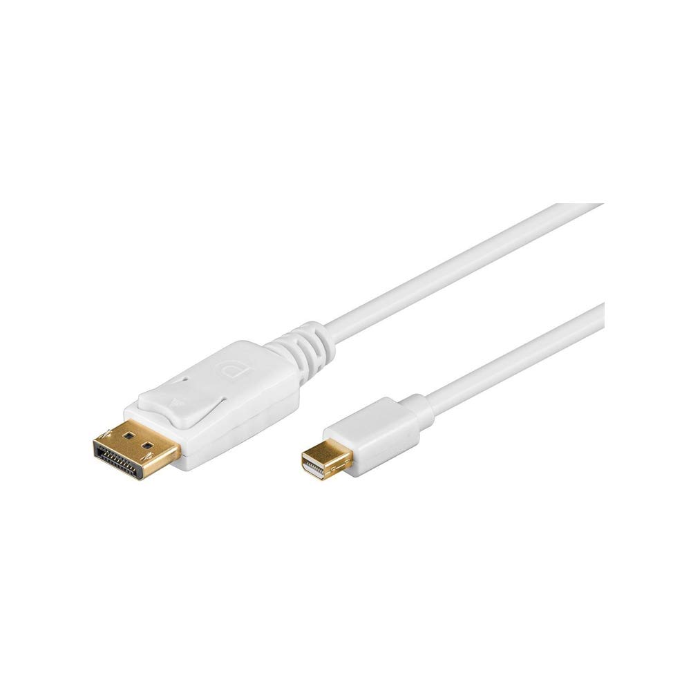 Goobay 52858 Mini DisplayPort Adapter Cable 1.2, Gold-plated, White, 1 m Cable Length