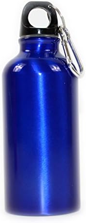 Giftsbynet PINK, BLUE and SILVER ALUMINIUM DRINKS BOTTLES WITH CARABINER CLIP 400ML IDEAL FOR SPORTS, CAMPING OR SCHOOL