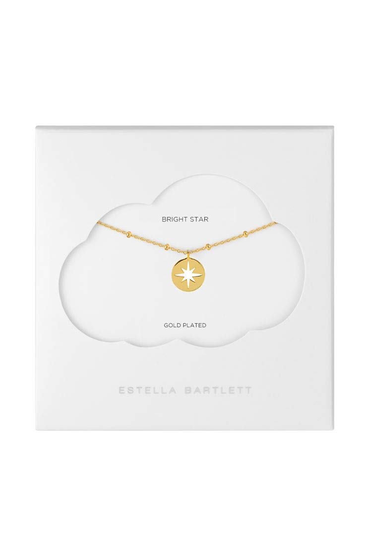 Estella Bartlett 'Bright Star' Women's Gold Plated Starburst Disc Necklace | Fashion Jewellery | Gift for Her
