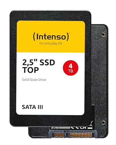 Intenso Interne 2,5" SSD SATA III Top 4 TB, bis zu 550 MB/s Lesen & 500 MB/s Schreiben – Leise, Stoßfest & Energieeffizient – SSD für PC & Laptop