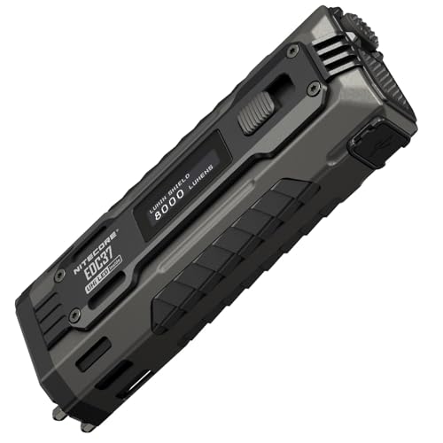 Nitecore EDC37 taktische LED-Taschenlampe – helle Taschenlampe mit 8000 Lumen, 420m Reichweite, USB-C wiederaufladbar, kompakt & wasserdicht für Outdo
