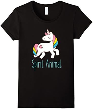 Women's Unicorn is my Spirit animal T-Shirt Large Black