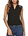 SoTeer Women Sleeveless Blouse Comfy V Neck Loose Casual Button Down Shirts