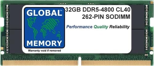 32GB DDR5 4800MHz PC5-38400 262-PIN SODIMM MEMORY RAM COMPATIBLE WITH LAPTOPS/NOTEBOOKS