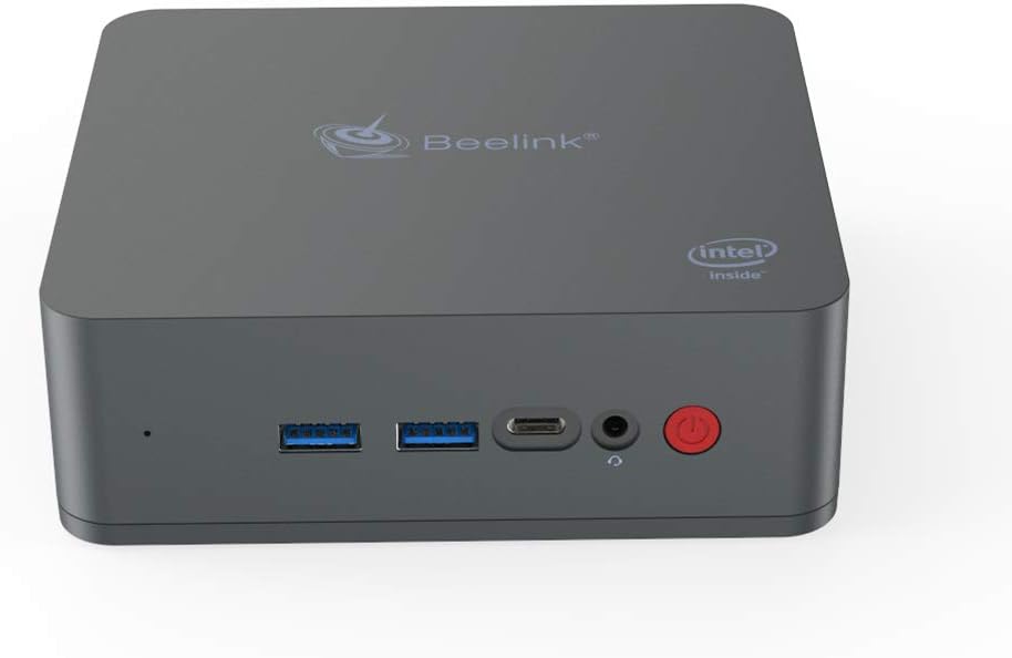 Beelink U55 Mini PC Desktop License Windows 10 Home Office Work Hub Computer Intel I3 5005U Processor 8GB Ram 512GB M.2 SSD 1000Mbps LAN Dual WiFi Dual 4K HDMI Screen Fan Cooling VESA Mount UK Plug