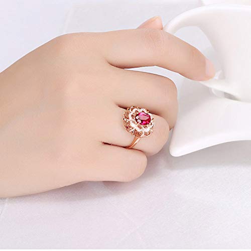 DesirePath Ladies Luxurious Charming Gemstone Diamond Anniversary Promise Wedding Band Engagement Ring Rose Gold