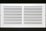 14"w X 6"h Steel Return Air Grilles - Sidewall and Cieling - HVAC Duct Cover - White [Outer Dimensions: 15.75"w X 7.75"h]