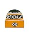 New Era NFL Biggest Fan 2.0 Cuff Knit Beanie, Yellow, One Size, Green Bay Packers