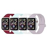 YANCH Compatible with for Apple Watch Band 38mm 40mm, Soft Silicone Sport Band Replacement Wrist Strap Compatible with for iWatch Series 4/3/2/1, Nike+,Sport,Edition,S/M,Size,4 Pack