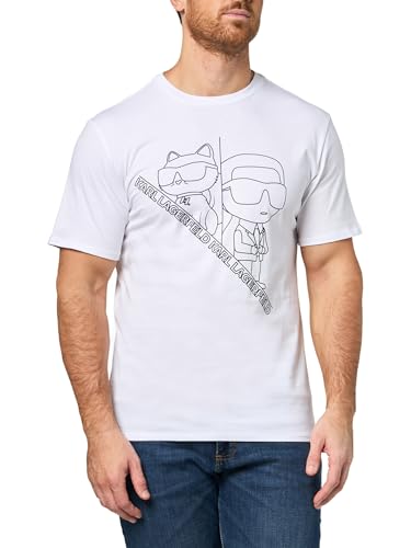 KARL LAGERFELD Paris Men's Sportswear T-Shirt, White, Small
