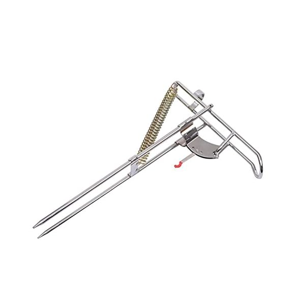 LeaningTech-RHA-01-Stainless-Fishing-Rod-Holder-Rack-with-Automatic-Tip-Up-Hook-Setter-Double-Spring-Adjustable-Folding-Holder-Silver