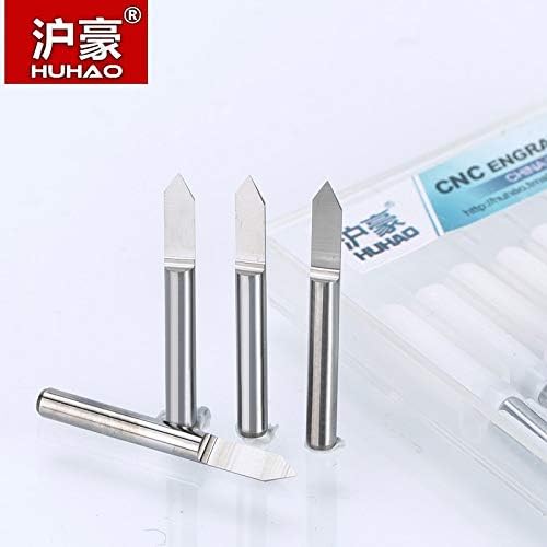 1 lot HUHAO 10pcs/lot 3.175mm CNC Router bit Precision grinding V Shape Carbide PCB Engraving Bits milling Cutter Machine Accessories