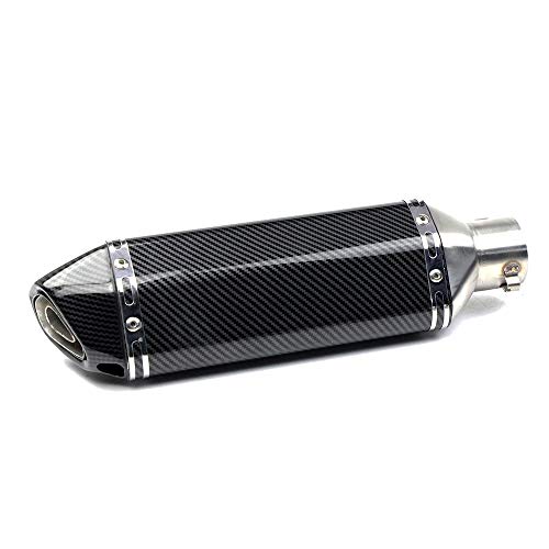 MGOD 1.5-2"Inlet Motor Exhaust Carbon Fiber Muffler with Removable DB Killer for Street/Sport Dirt Bike and Scooters