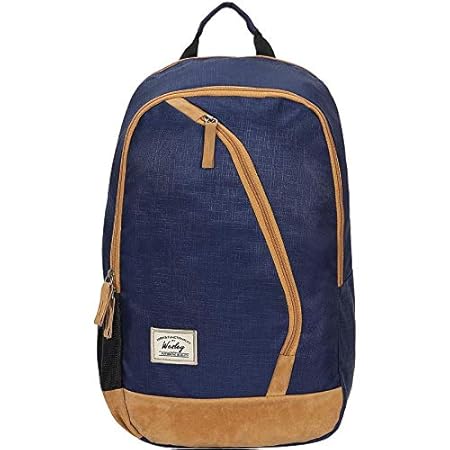 Wesley Zeus Vintage 15.6 inch 27 Litre Casual Waterproof Canvas Polyester Laptop Backpack/Office Bag/School Bag/College Bag/Business Bag/Unisex Travel Backpack (Navy-Blue Colour with Gold Strips)