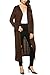 Meaneor Women's Long Sleeve Waterfall Hoodies Open Front Maxi Cardigan Sweater Dark Brown XXL