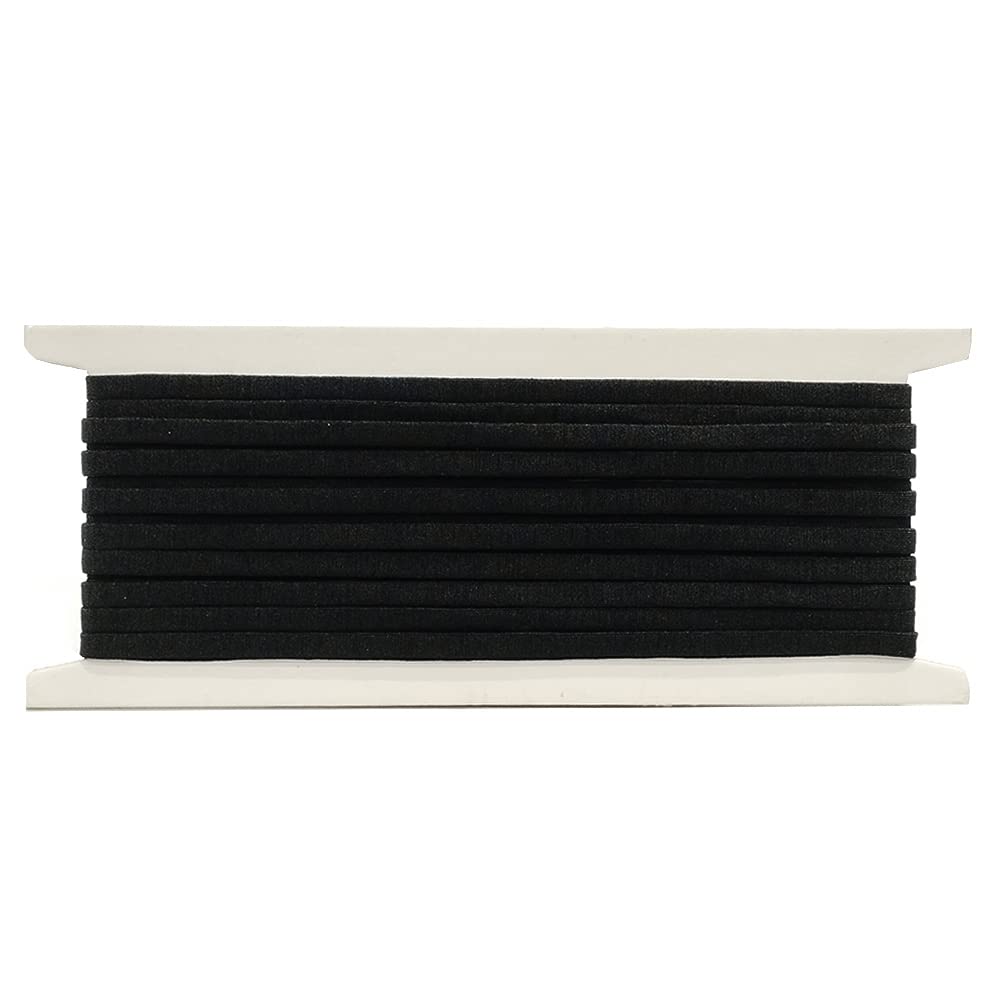 16 Meter Elastic Band for Masks 16m x 5mm, Elastic Band for Sewing, Thin Elastic Band, Elastic Ribbon for Sewing and Crafts, Elastic Band Black, (16m x 5mm)