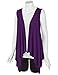 LL WSK1071 Womens Lightweight Sleeveless Draped Open Cardigan XXXL DARK_PURPLE